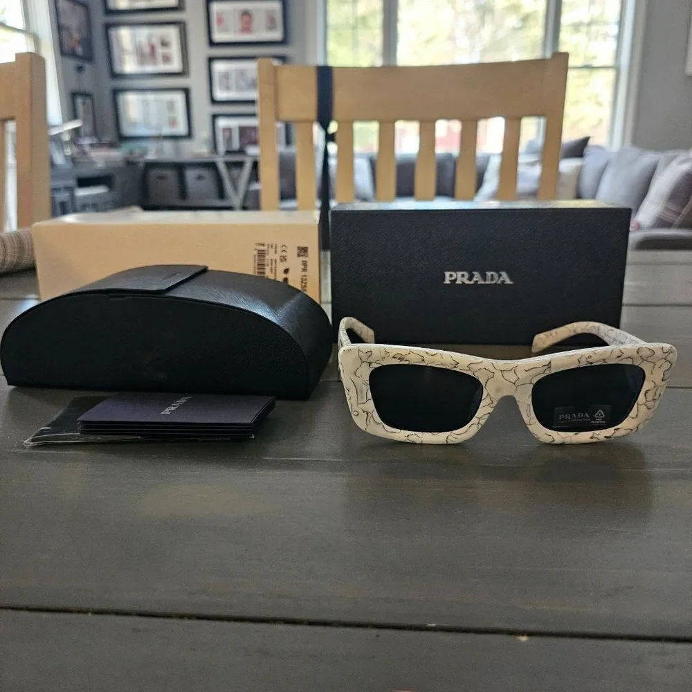 Prada Women's Dark Grey Lens Cat Eye Ladies Sunglasses
